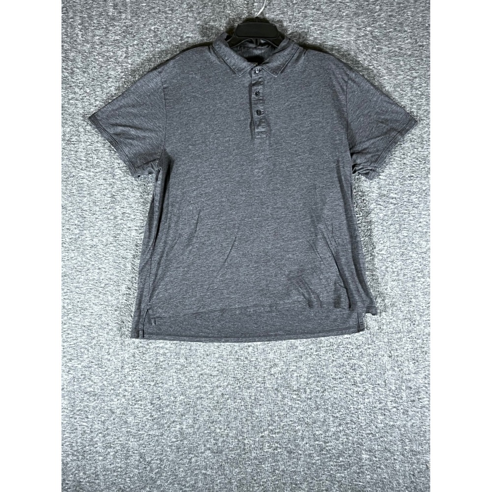 Bonobos Slim Fit Polo Shirt XXL Charcoal Heather Drytex Cotton Blend Short Sl‎
